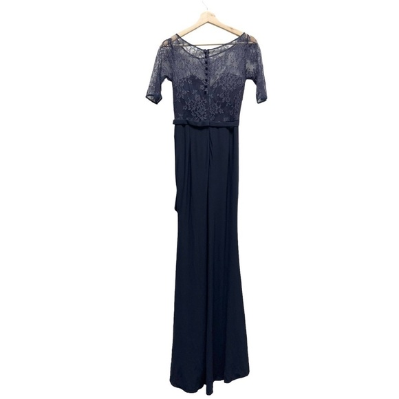 NWT JS Collections Navy Lace Gown Mesh Maxi Dress Size 4 - Picture 8 of 10